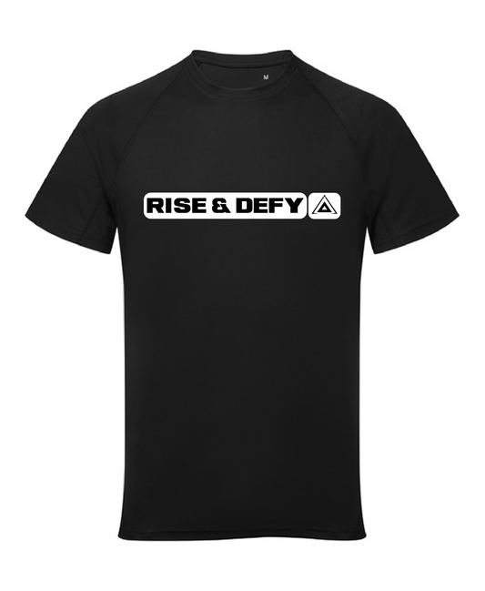 RISE&DERISE&DEFY Performance Tech Tee (Big Logo - Black)