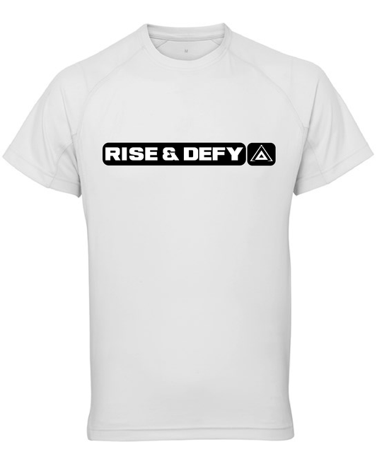 RISE&DEFY Performance Tech Tee (Big Logo - White)