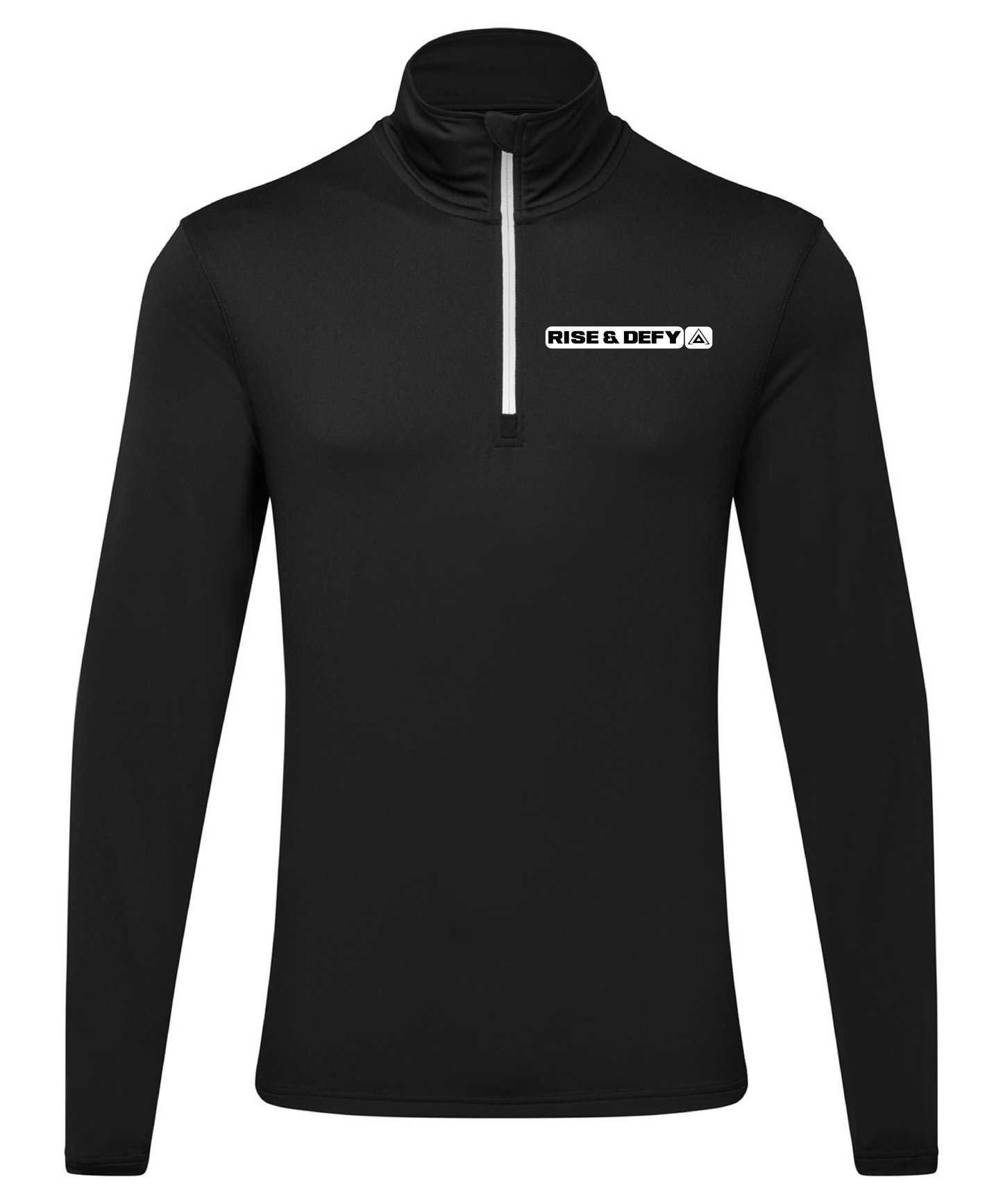 RISE&DEFY Performance ¼ Zip (Small Logo - Black)